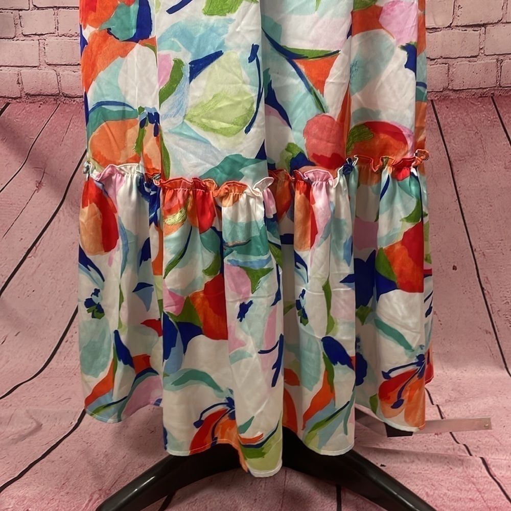 Nicole Miller Lined Maxi Dress with Adjustable Straps - Size Large - Picture 4 of 9